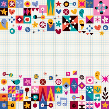 Kalpler, yıldız ve çiçekler arka plan