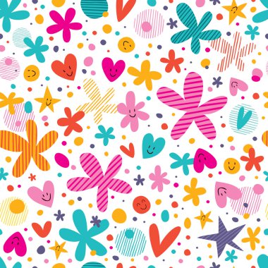 çiçekler ve kalpler deseni