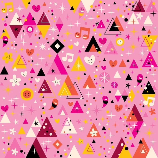 Spaß Dreiecke abstrakte Kunst Muster — Stockvektor