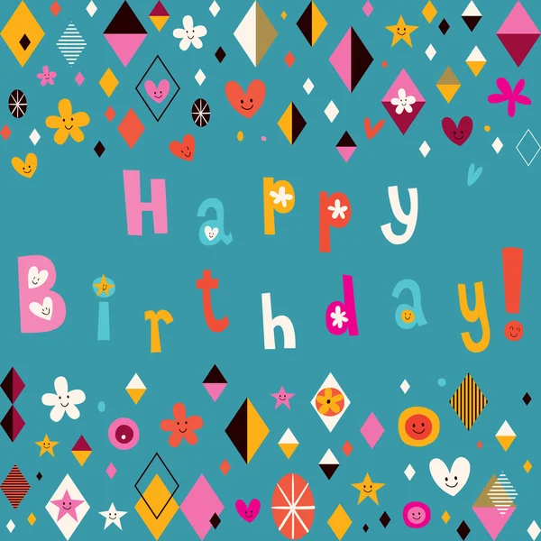 Tarjeta de cumpleaños feliz — Vector de stock