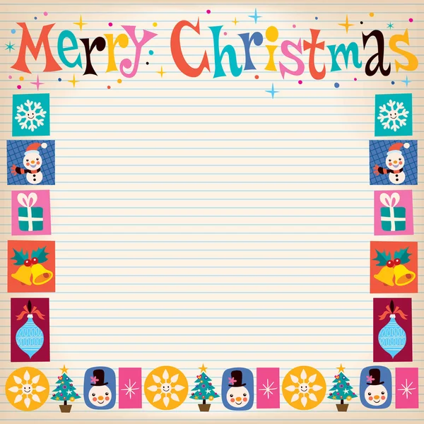 Merry Christmas retro gratulationskort — Stock vektor
