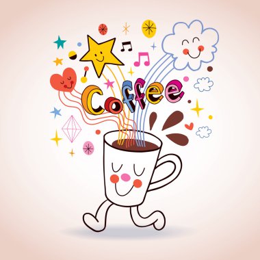 Cartoon coffee cup illustration clipart