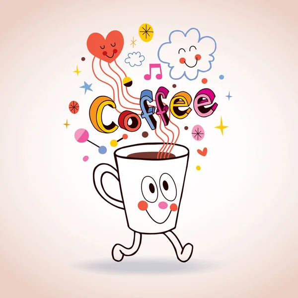 Dibujos animados taza de café ilustración — Vector de stock