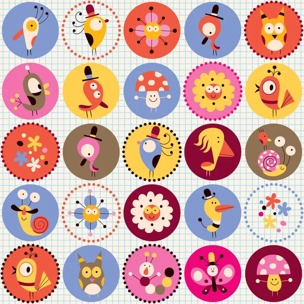 Cute characters pattern — Stock Vector