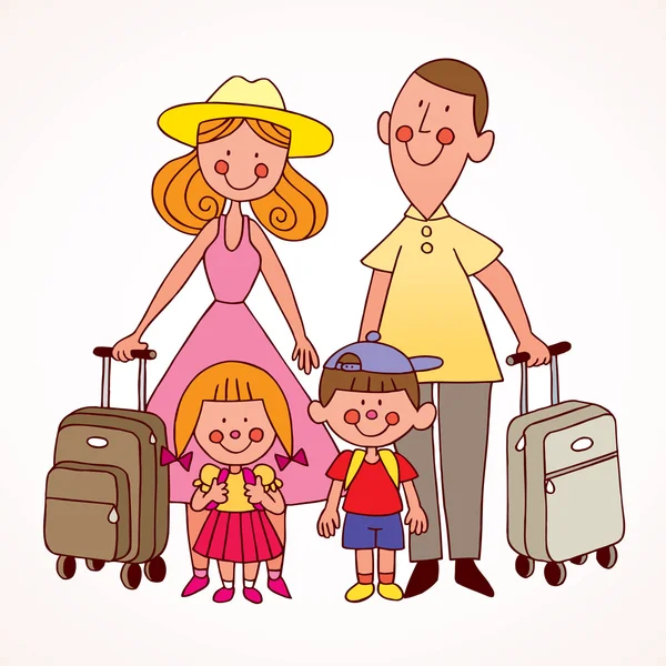 Familie reizen — Stockvector