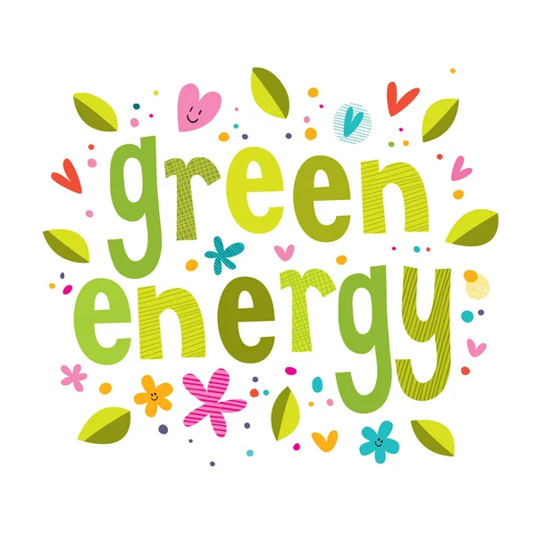 グリーン エネルギー カード — ストックベクタ