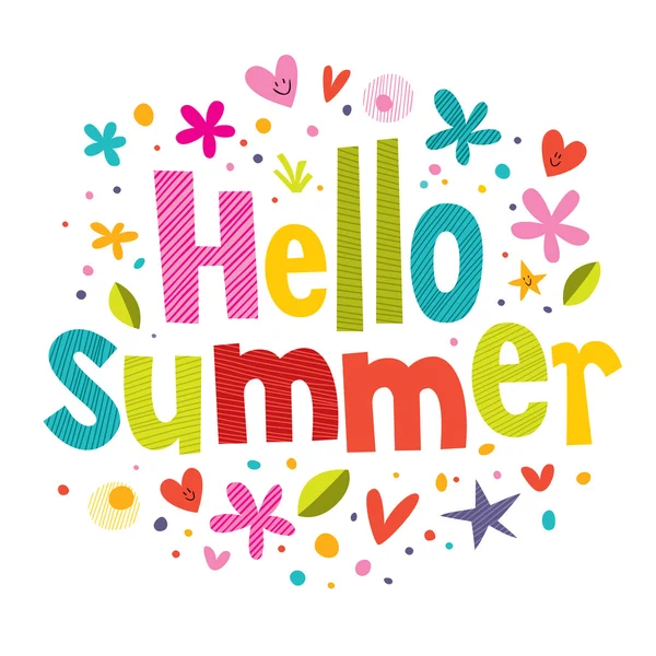 Hello summer card — Stock Vector