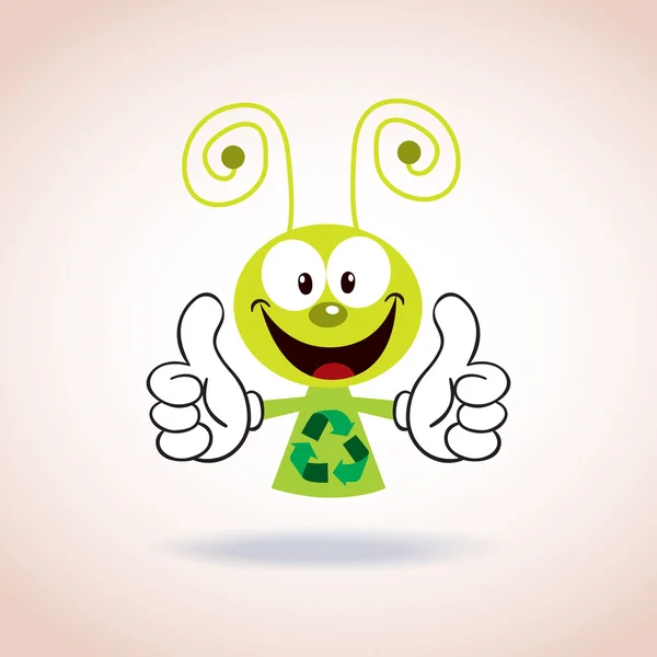Reciclar personaje de dibujos animados mascota — Vector de stock