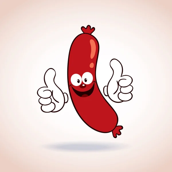 Sausage mascot cartoon character — Stock Vector