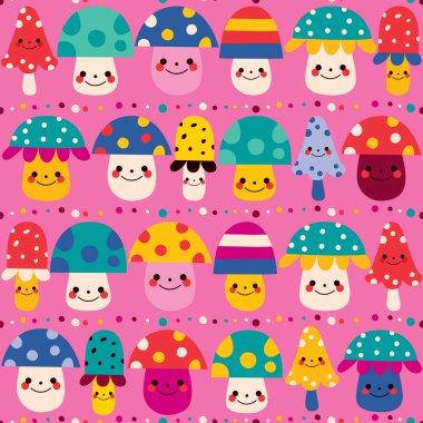 sevimli mantarlar seamless modeli