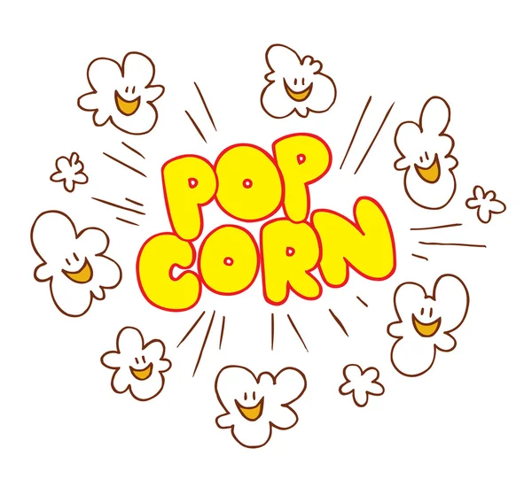 Mot pop-corn — Image vectorielle
