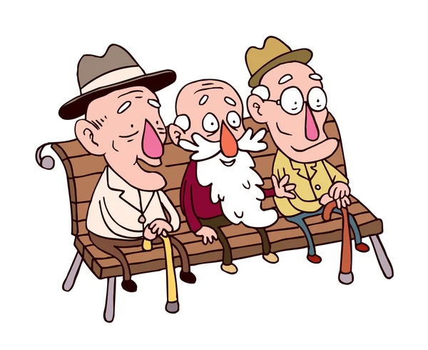 Drie oude man — Stockvector