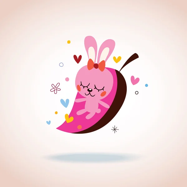 Cute bunny in love — Stock Vector