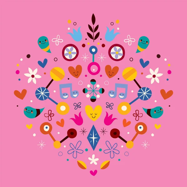 Nature love harmony heart abstract — Stock Vector