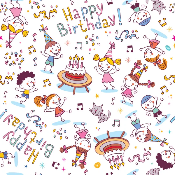 Happy Birthday kids party pattern — Stock Vector