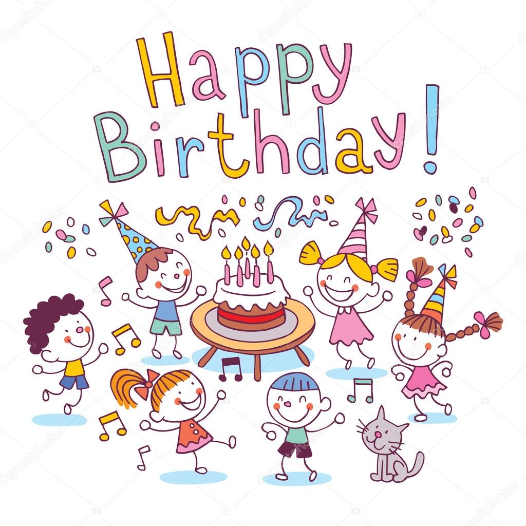 Happy Birthday kids Stock Illustration by ©Aliasching #58876687