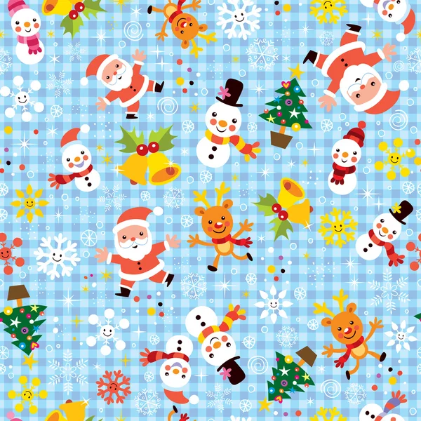 Christmas Santa winter seamless pattern — Stock Vector
