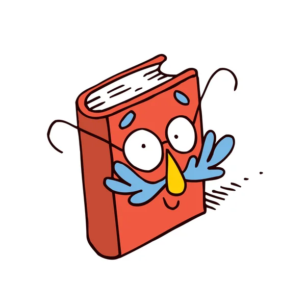 Bonito livro de desenhos animados mascote personagem — Vetor de Stock