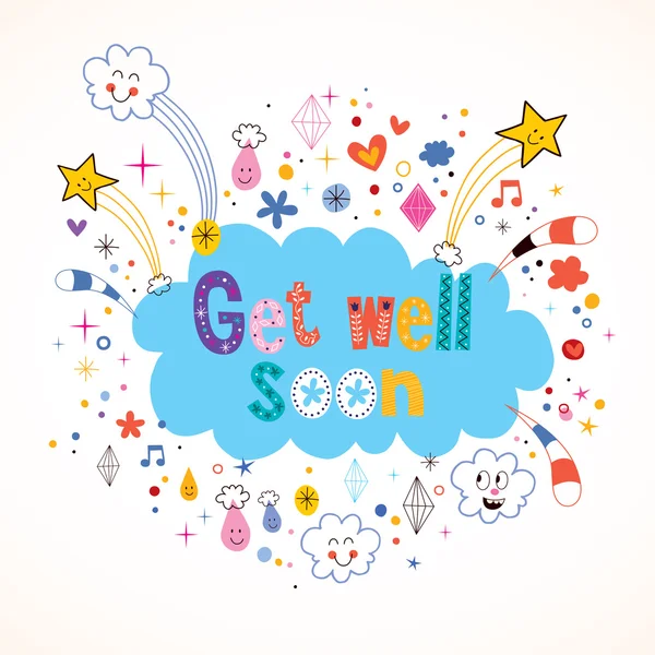 Get well soon card — Stock Vector