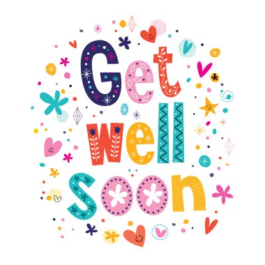 Get well soon greeting card clipart