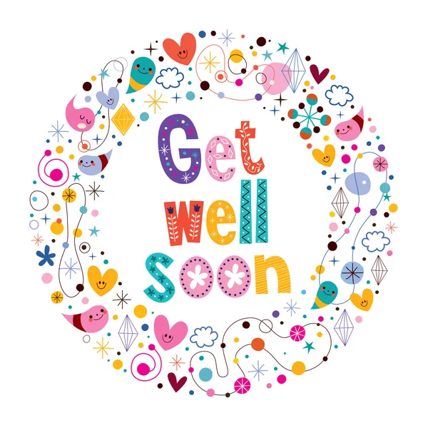 Get well soon card — Stockový vektor