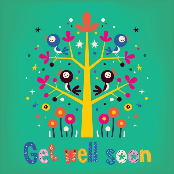 Get well soon card — 图库矢量图片