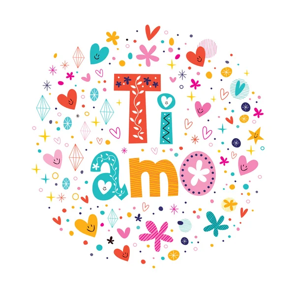 Ti amo kártya — Stock Vector