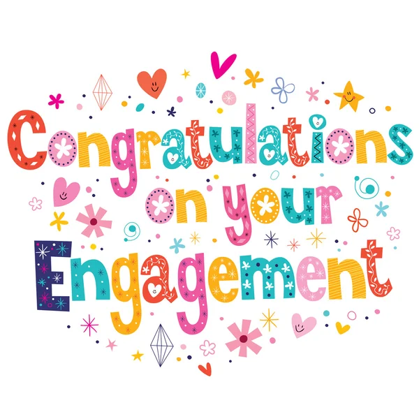 Gefeliciteerd met uw engagement kaart — Stockvector