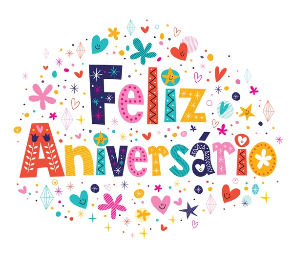 Tarjeta Feliz Aniversario — Vector de stock