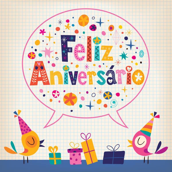 Feliz Aniversario kaart — Stockvector