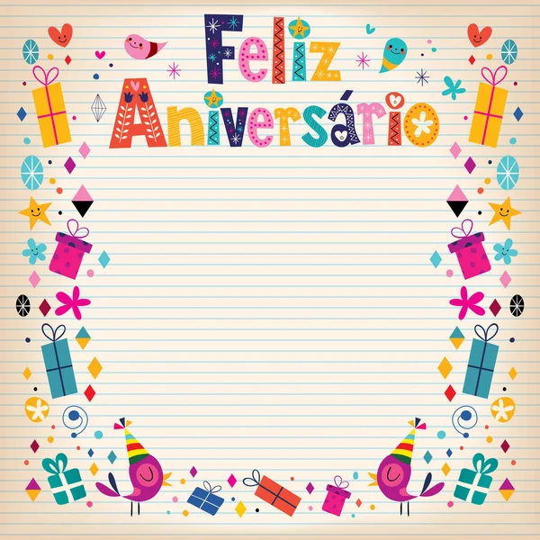 Carte Feliz Aniversario — Image vectorielle