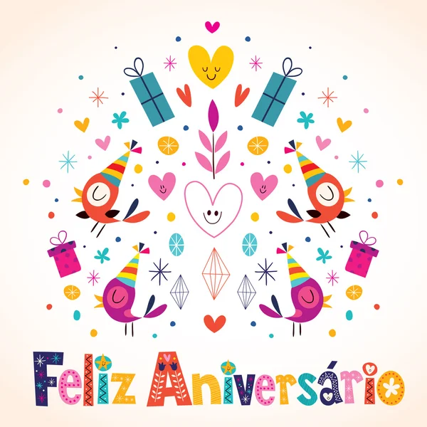 Feliz aniversario karte — Stockvektor