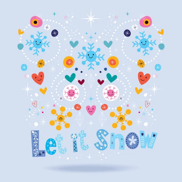 Let it snow card — Stock Vector