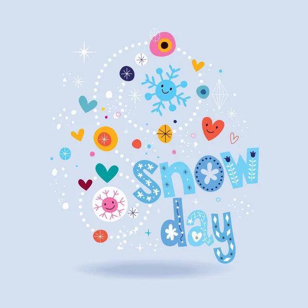 Tarjeta de día de nieve — Vector de stock