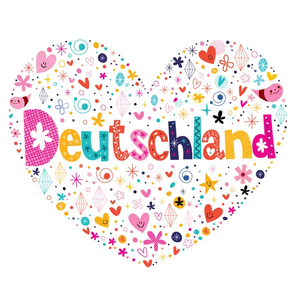 Deutschland cartão de amor —  Vetores de Stock