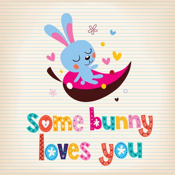 Some bunny loves you card — Stock Vector