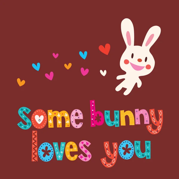 Some bunny loves you card — Stock Vector