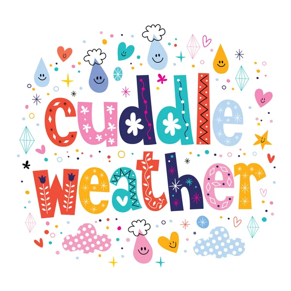 Cuddle weather card — Stock Vector