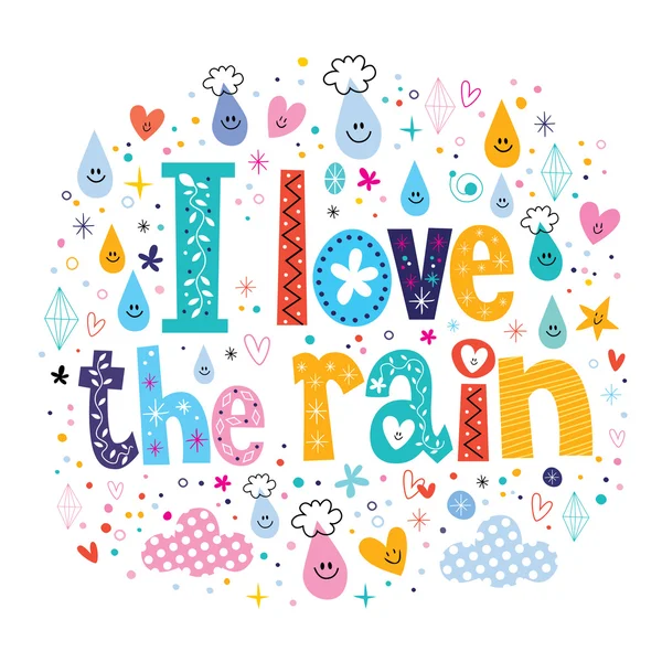 Ben aşk yağmur kartı — Stok Vektör