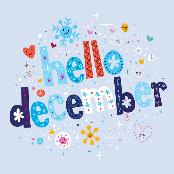 Hello December card — Stock Vector