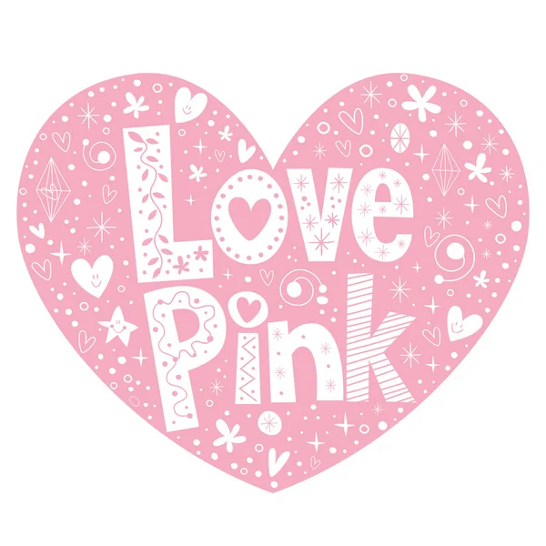 Love Pink card — Stock Vector