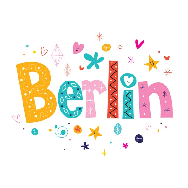 Berlin - decorative type lettering design — Stock Vector
