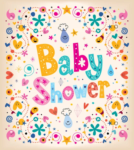 Diseño de tarjeta de ducha bebé — Vector de stock