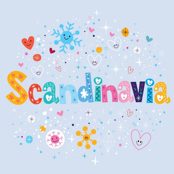 Scandinavia - decorative type lettering design — Stock Vector