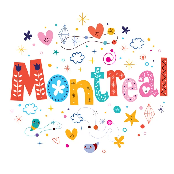 Montreal - diseño decorativo de letras tipo — Vector de stock