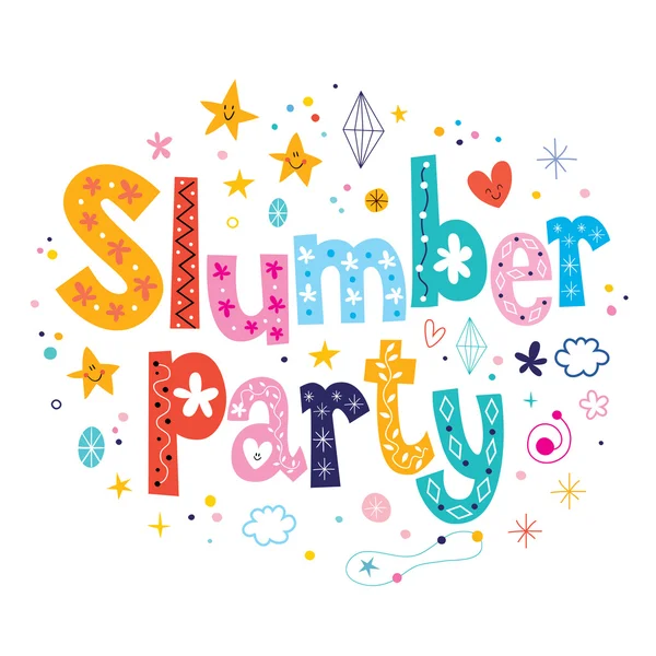 Slumber party - dekorativa typ bokstäver design — Stock vektor