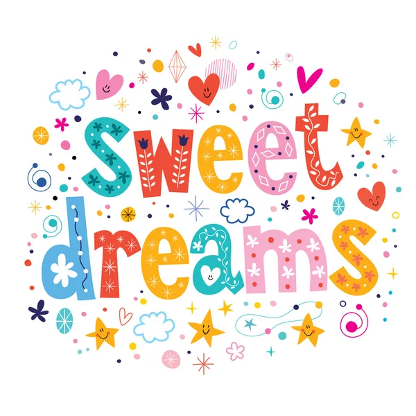 甜蜜的梦-装饰字体设计的类型 — 图库矢量图片