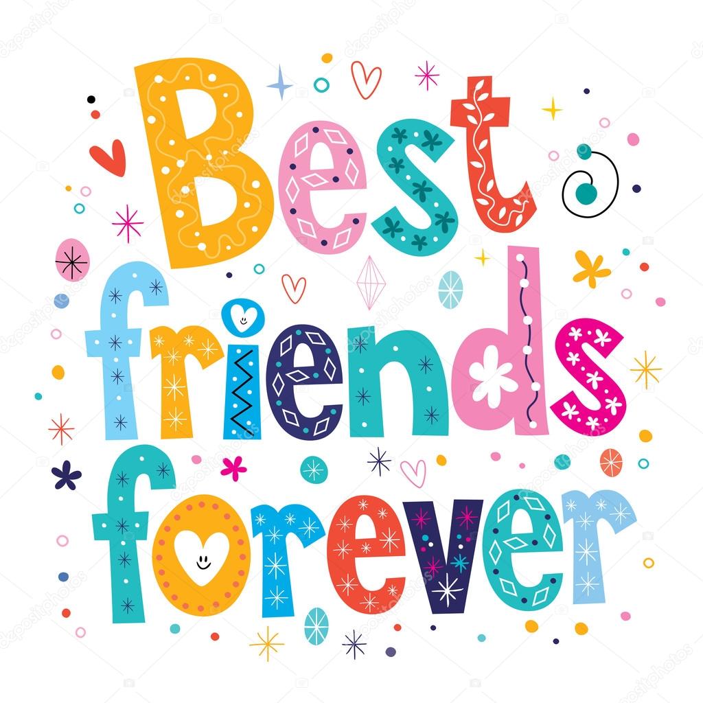 Best friends forever - decorative type lettering design