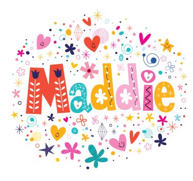 Maddie dekoratif tip yazı tasarım