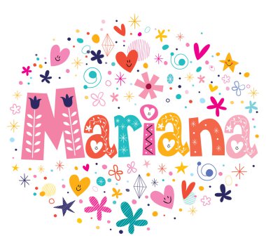 Mariana kadın adı yazı tipi tasarım dekoratif